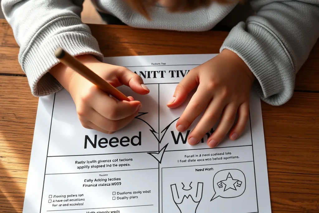 Financial Literacy For Kids Need Vs Want